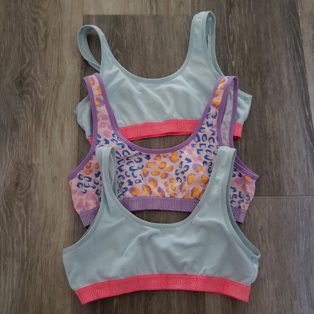 Bonds Light Blue and Multicolor Sports Bras Trio